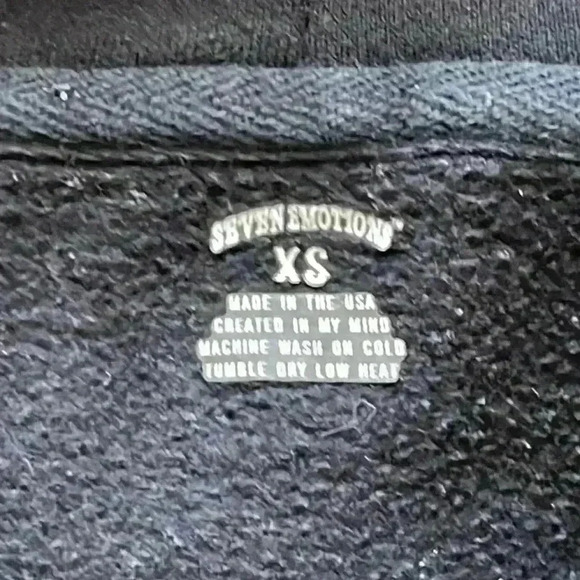 Seven Emotions Super Rare Devil and Angel Wing Rhinestone Hoodie Size XS Unisex - Picture 7 of 7